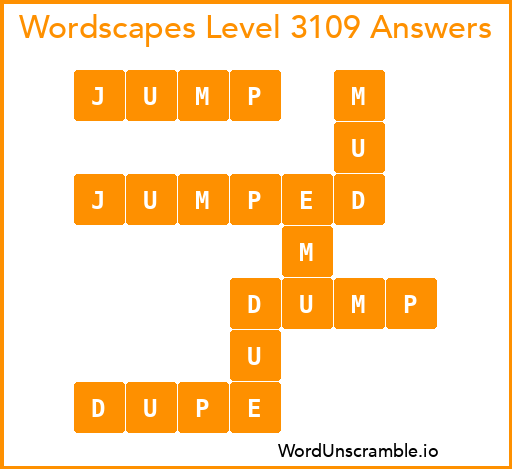 Wordscapes Level 3109 Answers