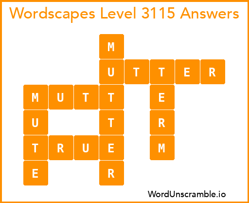 Wordscapes Level 3115 Answers
