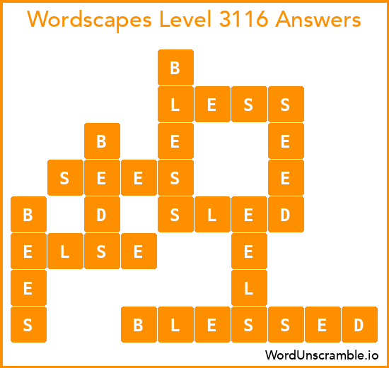 Wordscapes Level 3116 Answers
