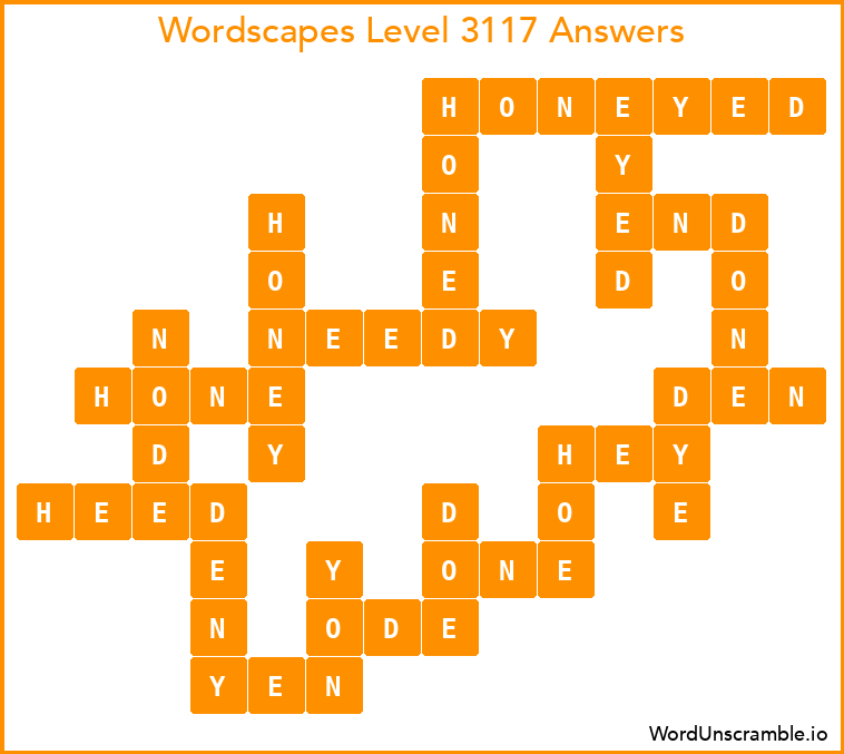 Wordscapes Level 3117 Answers