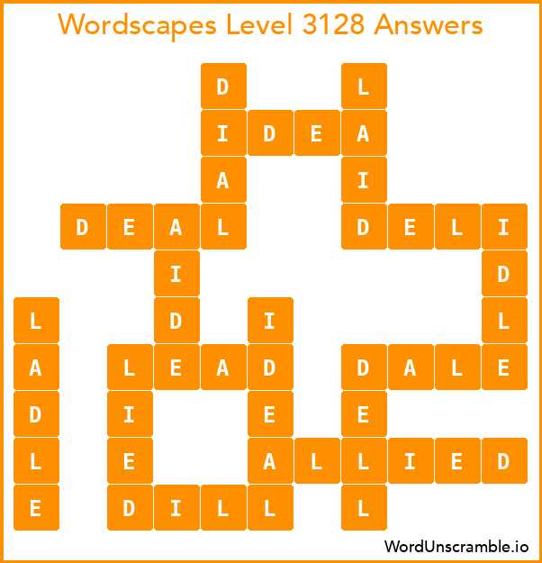 Wordscapes Level 3128 Answers
