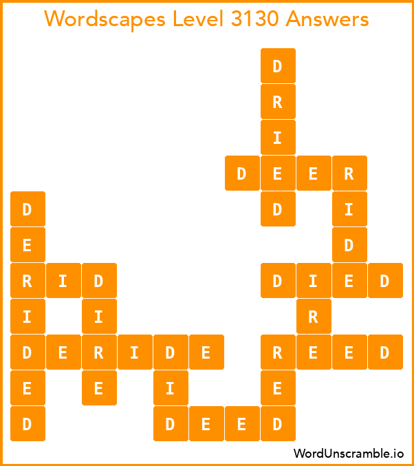 Wordscapes Level 3130 Answers