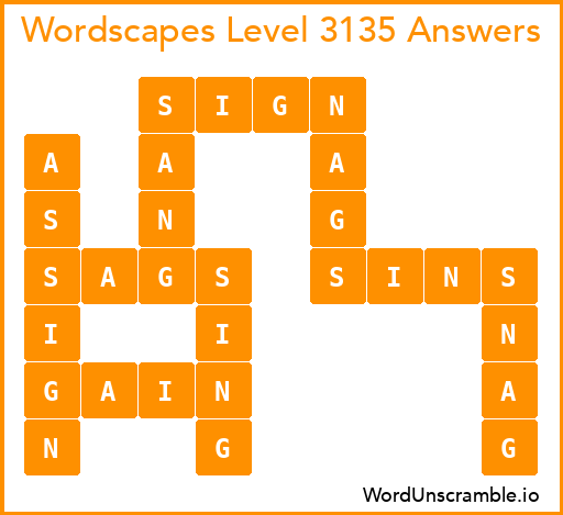 Wordscapes Level 3135 Answers