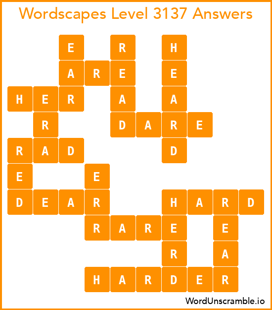 Wordscapes Level 3137 Answers