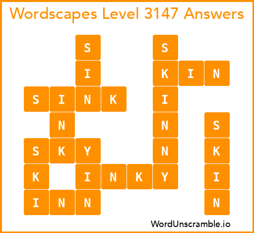 Wordscapes Level 3147 Answers