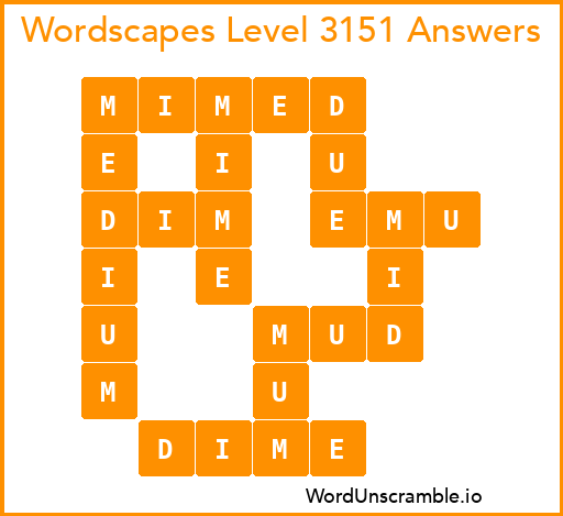 Wordscapes Level 3151 Answers