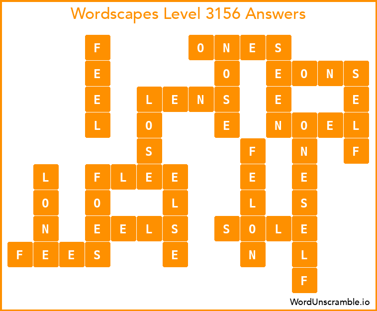 Wordscapes Level 3156 Answers