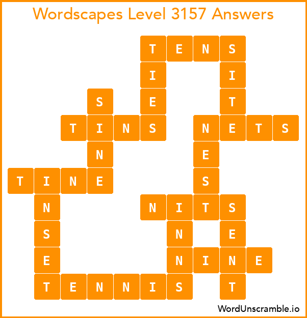 Wordscapes Level 3157 Answers