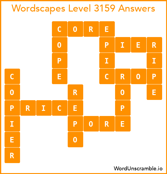 Wordscapes Level 3159 Answers