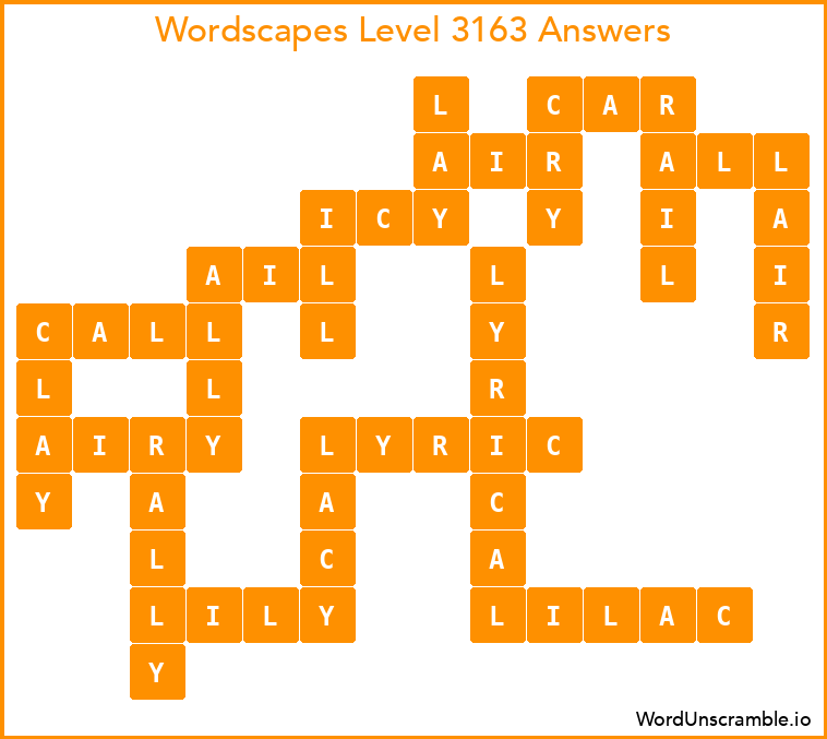 Wordscapes Level 3163 Answers
