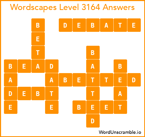 Wordscapes Level 3164 Answers