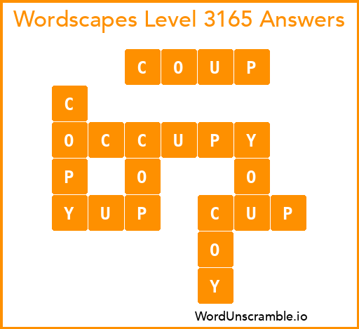 Wordscapes Level 3165 Answers