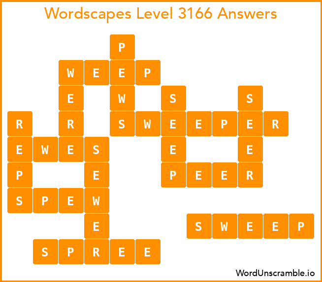 Wordscapes Level 3166 Answers