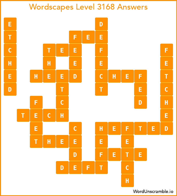 Wordscapes Level 3168 Answers
