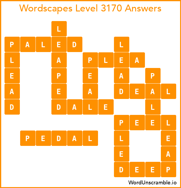 Wordscapes Level 3170 Answers