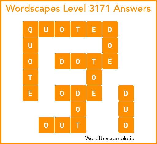 Wordscapes Level 3171 Answers