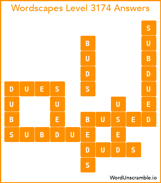 Wordscapes Level 3174 Answers