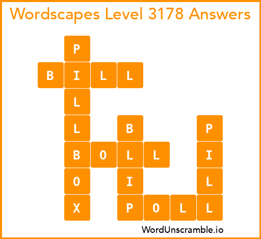 Wordscapes Level 3178 Answers