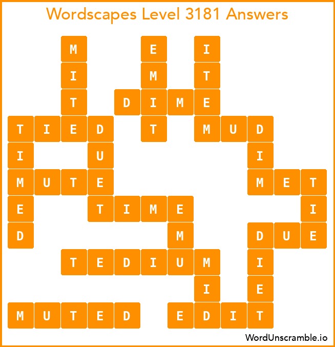 Wordscapes Level 3181 Answers