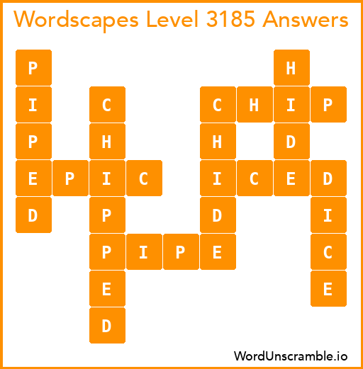 Wordscapes Level 3185 Answers