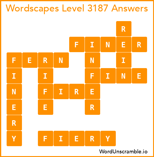 Wordscapes Level 3187 Answers