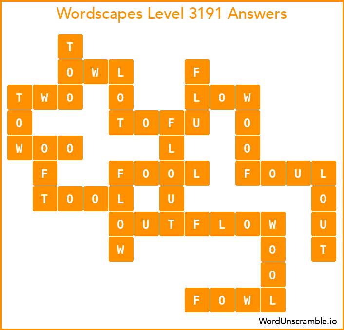 Wordscapes Level 3191 Answers