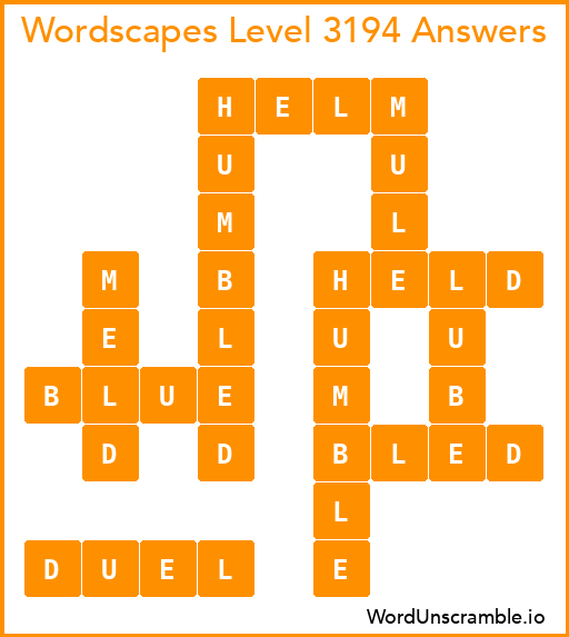 Wordscapes Level 3194 Answers