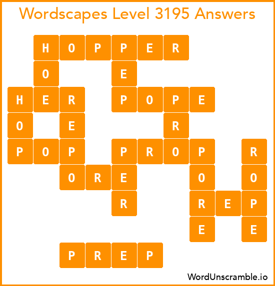 Wordscapes Level 3195 Answers
