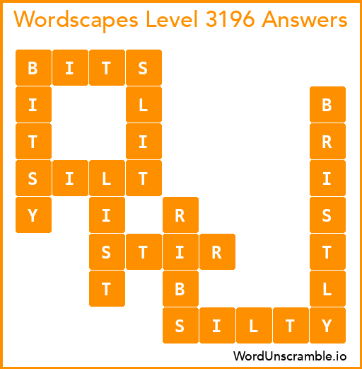 Wordscapes Level 3196 Answers