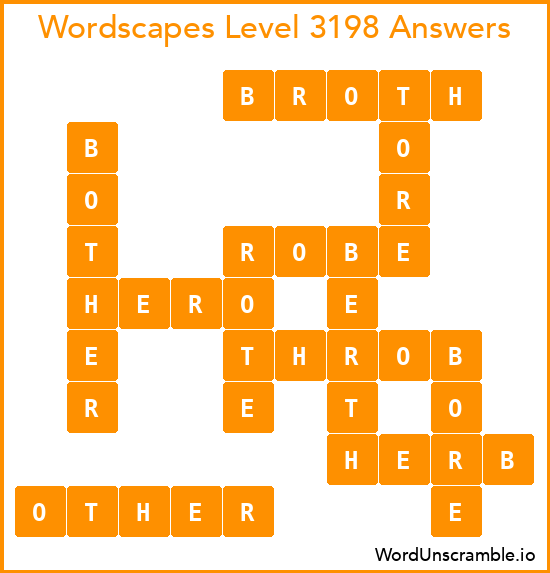 Wordscapes Level 3198 Answers