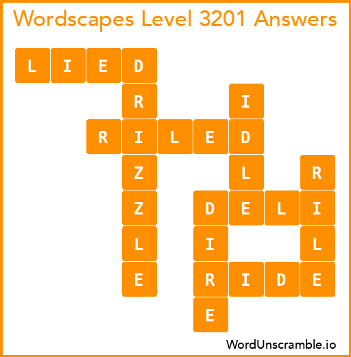 Wordscapes Level 3201 Answers