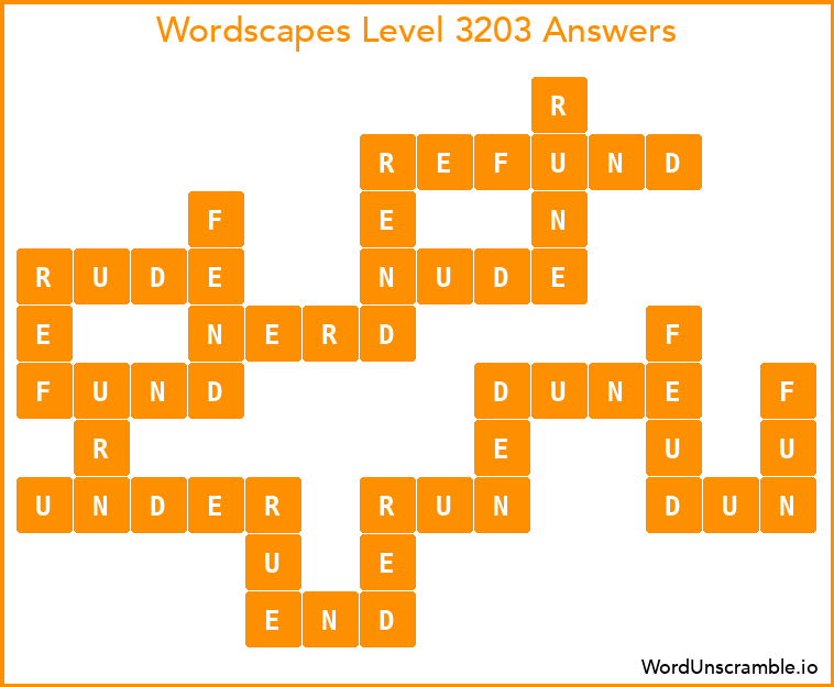 Wordscapes Level 3203 Answers