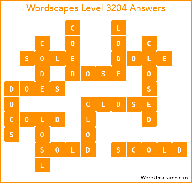 Wordscapes Level 3204 Answers