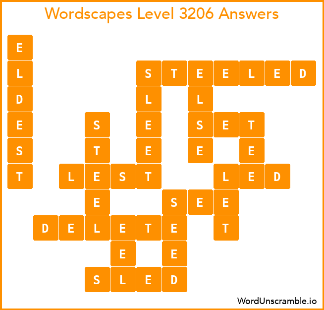 Wordscapes Level 3206 Answers