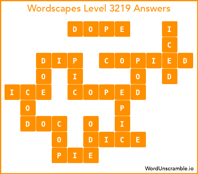 Wordscapes Level 3219 Answers