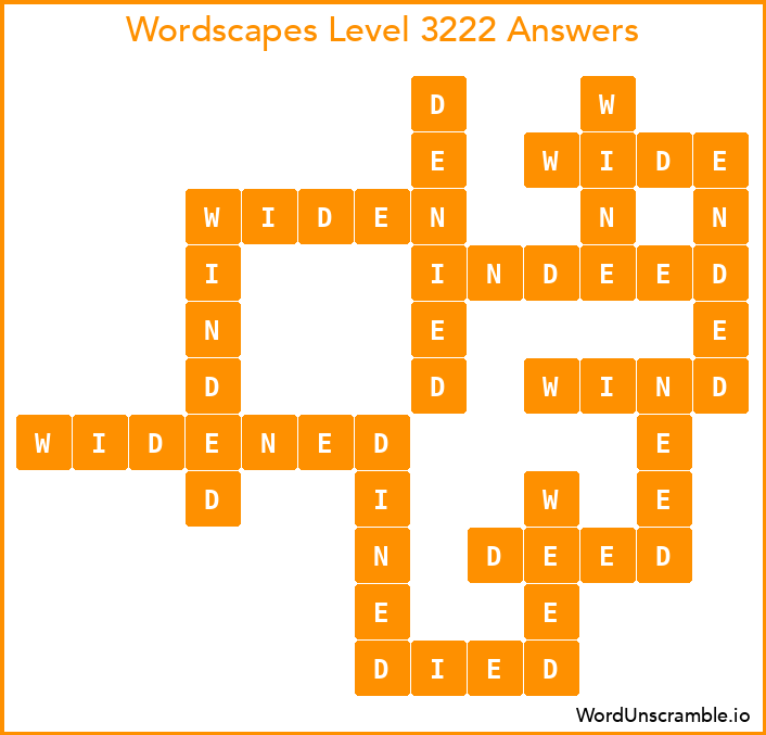 Wordscapes Level 3222 Answers