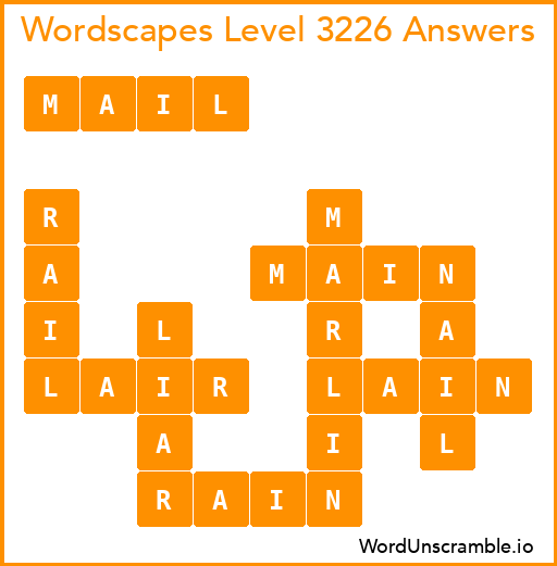 Wordscapes Level 3226 Answers
