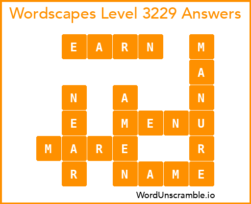Wordscapes Level 3229 Answers