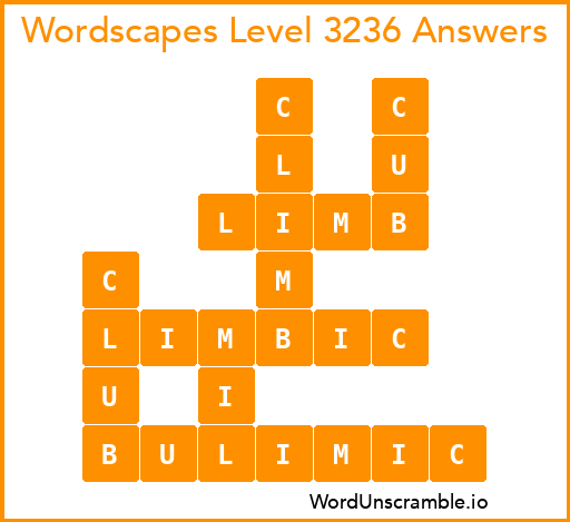 Wordscapes Level 3236 Answers