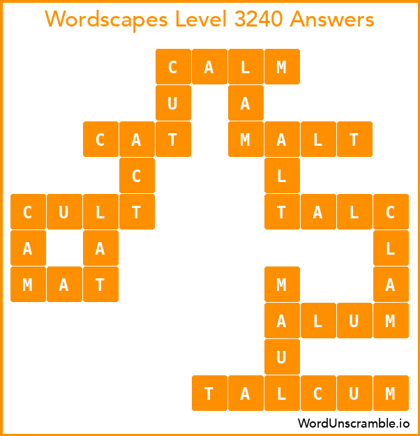Wordscapes Level 3240 Answers