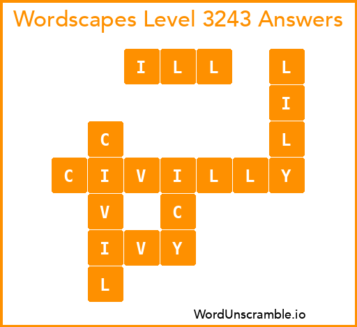 Wordscapes Level 3243 Answers
