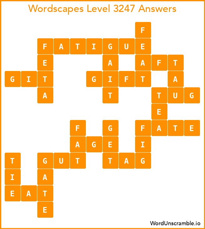 Wordscapes Level 3247 Answers