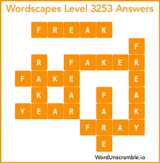 Wordscapes Level 3253 Answers
