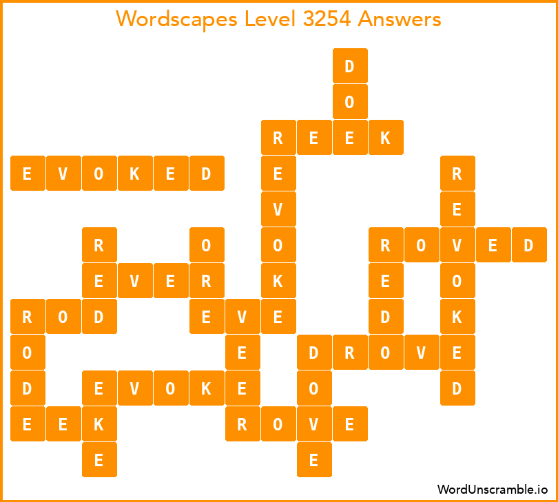 Wordscapes Level 3254 Answers