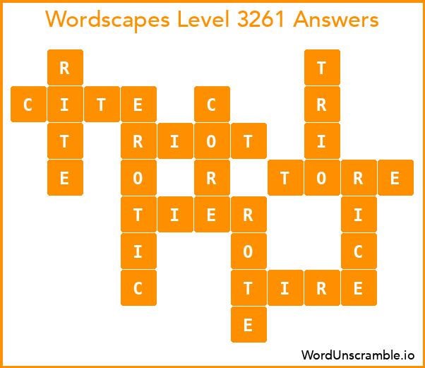 Wordscapes Level 3261 Answers