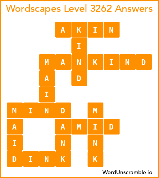 Wordscapes Level 3262 Answers