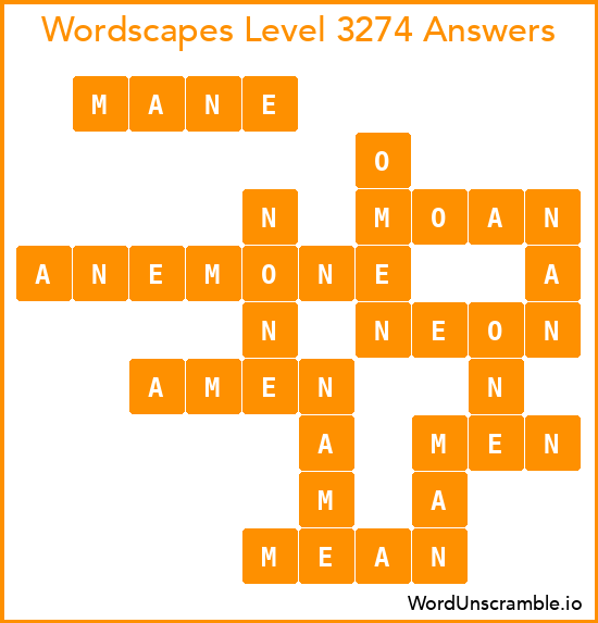 Wordscapes Level 3274 Answers