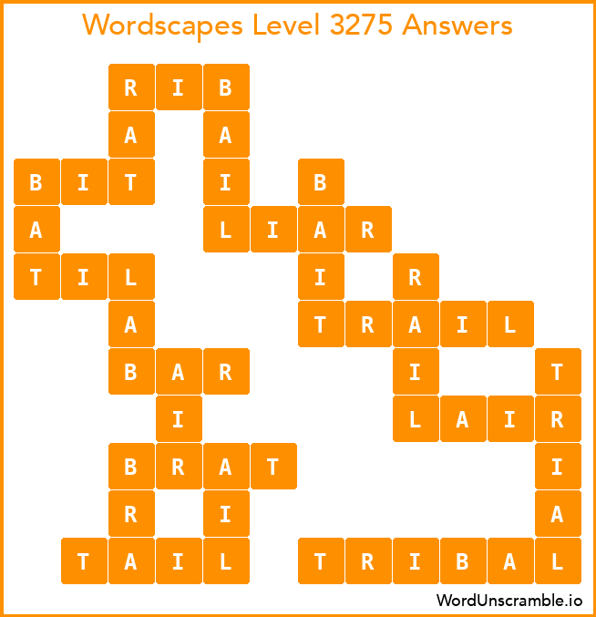 Wordscapes Level 3275 Answers