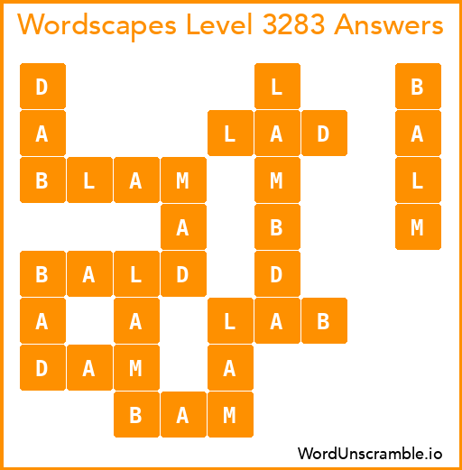 Wordscapes Level 3283 Answers