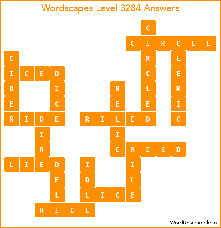 Wordscapes Level 3284 Answers